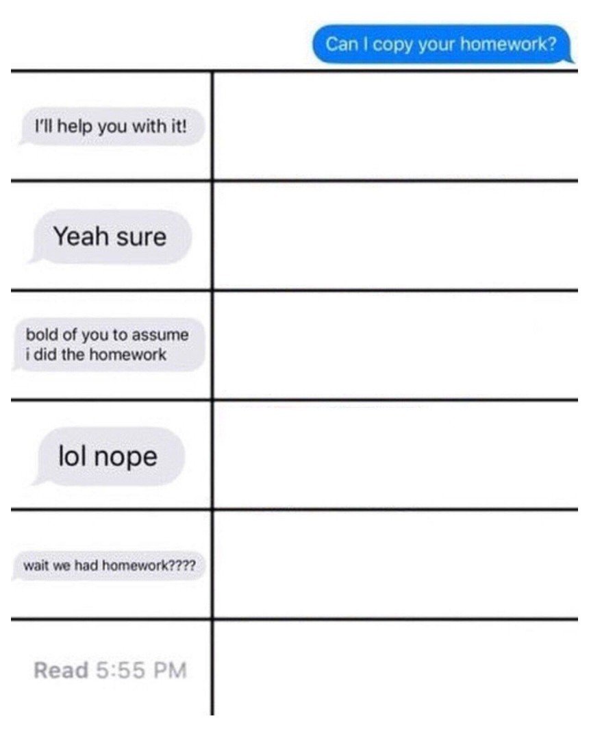Can I Copy Your Homework Meme Template